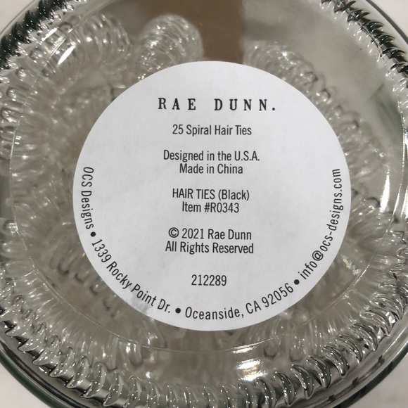 Rae Dunn Spiral Hair Tie Jar “Hair Ties” 25 count - Picture 4 of 5